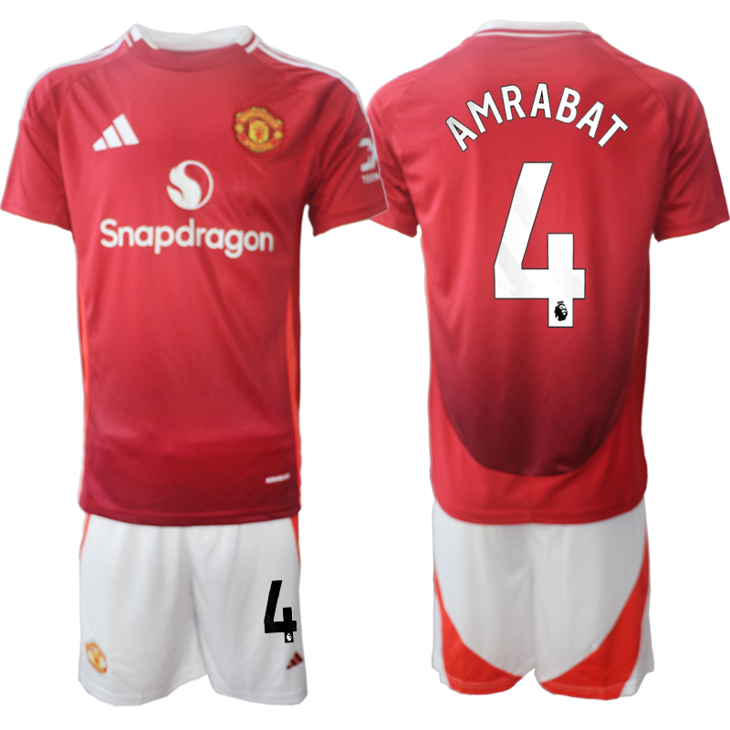 Men 2024-2025 Club Manchester United home Red #4 Soccer Jersey->customized soccer jersey->Custom Jersey